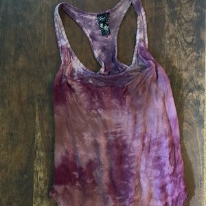 “Guess” brand purple tie die tank top